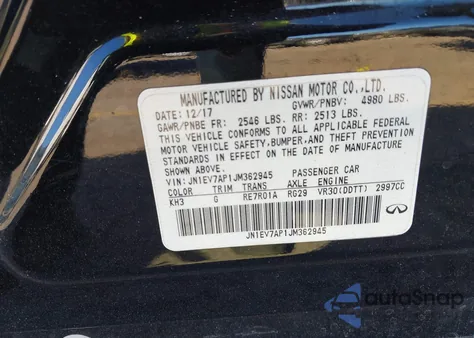 2018 Infiniti Q50 3.0T Sport из США, поврежденный, VIN JN1EV7AP1JM362945